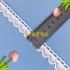 En Stock Bordado Encaje de Seda de Leche con Adorno de 1.5 cm Patrón de Código de Barras para Accesorios de Escote y Puño de Qipao y Vestido de Novia, Patrón de Ola Blanca