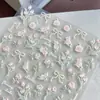 Saltamontes de Cricket Encendedor Pegatina para Uñas Rosa Blanco Jazmín Estéreo en Relieve Tulipán Rosa Margarita DIY