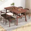 Juego de mesa y sillas nórdicas para uso doméstico, económico para apartamentos pequeños, apto para 4-6 personas, mesa de comedor simple para casa de alquiler comercial