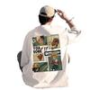 T-shirt branca Moda Moda Verão Estilo Americano High Street Base Shirt manga curta Roupas masculinas Pure Cotton hiphop Meia Manga