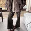 Pantalones de Leopardo Owis tan delgados, Importados de Pana Ultrafina Engrosada/Terciopelo Microacampanados con Estampado de Leopardo