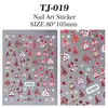 Pegatinas de Uñas Coloridas de Cabaña Navideña 5D en Relieve Tridimensional Atmósfera Navideña Pegatinas de Arte para Uñas Adornos Estilo Tj