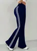 Calça Casual Feminina Amazon Transfronteiriça Cintura Alta Perna Larga Verão Novo Reta Slim Calça Flare Americana