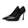 988A Zapatos sencillos de punta puntiaguda para mujer, recién llegados en 2025, tacones altos elegantes, profesionales, de moda y con tacón de aguja francés de punta baja.
