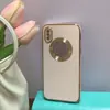 Para Apple x Vazamento Capa de Celular com Padrão CD Galvanizado iphone14 Cor Sólida Anel de Metal Capa Protetora tpu