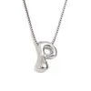 Moda Europeia e Americana Simples Nicho Personalidade Hip Hop Explosões Colar Aço Inoxidável Banhado a Ouro 18K Colar com Letras Bolha para Mulheres
