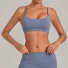 Top fitness yoga cruzado nas costas, adequado para uso ao ar livre, sutiã esportivo para corrida e yoga, roupa íntima esportiva de secagem rápida com sensação de pele 4686