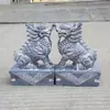 Par de Unicornios de Piedra Tallada Azul Entrada de Patio Fortuna Masculino y Femenino Unicornios de Piedra Tallada Adornos para el Hogar