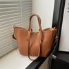 Bolso Tote Lichi de Moda Estilo Coreano para Mujer 2024 Textura de Alta Calidad Gran Capacidad Bolso de Hombro para el Trabajo y el Viaje
