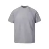 Camiseta de Manga Corta Regular de Hombro Pesado Estilo Americano para Hombre, Diseño de Verano con Patchwork, Corte Delgado, Cuello Pequeño, Camiseta Base Negra