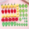 Pingente de Folha de Fruta Mini Estéreo Acrílico DIY Passante Contínuo Contas Soltas Pingente de Maçã Pera Acessórios de Joia Material