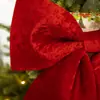 Lazo Rojo Grande de Terciopelo para Colgar en el Árbol de Navidad Decoración de Boda Decoración Festiva de Año Nuevo