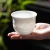 Dehua Artesanal Jade Gordura de Carneiro Relevo Xícara de Chá Kung Fu Xícara de Chá Cerâmica Xícara de Chá Kung Fu Xícara de Aroma Doméstica