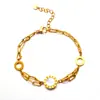 Cadena de Acero Inoxidable Transfronteriza Europea y Americana, Pulsera de Ojo de Diablo Moderna y Versátil, Pulsera Redonda Romana de Acero de Titanio para Mujer