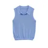 Para Cruzamento Transfronteiriço Europeu e Americano 2025 Novo Verão Feminino Casual de Alta Qualidade Versátil Colete de Tricô com Gola Polo