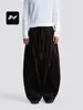 Calça Cargo Casual de Veludo Cotele Corduroy Wide-Leg Estilo Retrô Americano Rico para Homens e Mulheres Algodão Puro Mesclado Solta Casual Modeladora