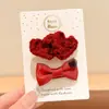 Grampo de Cabelo Vermelho com Atmosfera de Ano Novo 2026, Grampo Requintado para Franja Lateral, Elegante Grampo Bico de Pato Pequeno Estilo Chanel, Acessório de Cabelo Grampo Bb