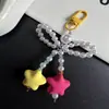 Chaveiro Pingente Estrela Laço Pérola Estilo Ins Coreano Transfronteiriço Acessório de Bolsa Criativo Atacado