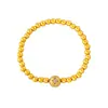 Pulsera de ocho puntas en forma de estrella, con acabado cepillado en oro de arena, adornada con diamantes rosas, cuentas redondas chapadas en oro y detalles de circonita, en un nuevo estilo chino, versátil para cualquier atuendo