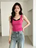 Nuevo estilo de chica picante, top sin mangas de encaje con retazos, estilo de dos piezas falso, capa interior ajustada, alta elasticidad, efecto adelgazante, se puede usar como top exterior
