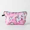 Bolsa de cosméticos de unicornio en stock transfronterizo, bolsa de lavado de mujer con estampado digital de unicornio con boca, bolsa roja, cartera