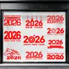 Creativos Digitales 2026 Pegatinas Decorativas de Ventana para Año Nuevo Pegatinas para Puerta de Vidrio del Festival de Primavera Pegatinas para Ventana de Oro Cepillado Autoadhesivas