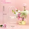 Presente transparente Bolsa de flores portátil Bolsa de presente de mão Bolo Sobremesa Quadrado Saco de embalagem de buquê de barraca Dia dos namorados