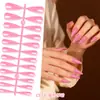 Arte de Unha Unhas Usáveis com um Toque de Luxo, Unhas Longas Pontiagudas, Arte de Unha em Cor Sólida, Pontas de Unha Postiça, Superfície Brilhante, Peças de Unha Removíveis, Produto Acabado