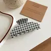 Novo Presilha de Cabelo Xadrez Simples de Acetato, Presilha de Cabelo Elegante e Simples, Presilha Tubarão, Acessório de Cabelo Versátil Diário de Alta Qualidade