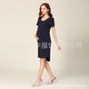 Vestido para Gestantes 2025 Verão Reto Elástico Para Sair Plus Size Feminino Feminino Pré-natal e Pós-parto Algodão Manga Curta Saia para Amamentação