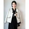 Hada Famosa 2025 Primavera Nuevo Estilo Pequeña Fragancia Estilo Celebridad Elegante Chaqueta Corta Lentejuelas