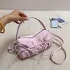 Bolsa Feminina Shuai Mi Jia Plissada Moda Estilo Coreano Ombro Único Transversal para Mulheres 2026 Outono Inicial Nova Ins Texturizada Chique Pequena Quadrada