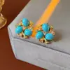 Set de pendientes redondos y collar vintage, cadena para la clavícula estilo palacio retro, joyería de lujo ligero de alta gama para mujer