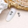 Joia de liga metálica vintage para unhas, estilo ins escuro, flor de camélia e rosa, adesivo para unhas, acessórios de metal