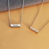 Collar de tubo hueco de acero inoxidable personalizado ins femenino todo-fósforo al por mayor collar de pareja grabado DIY colgante de nombre largo