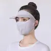 Mascarilla protectora solar para mujeres guapas, mascarilla facial tridimensional 3D, protección para los ojos, mascarilla facial de seda helada de verano, ácido hialurónico, protección UV