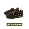 Outono 2026 Novidades Bico Redondo Sapatos de Treinamento Alemães Sapatos Forrest Gump Femininos Couro Genuíno Solado Macio Esportivos Casuais Cadarço Sapatos Waffle Femininos