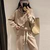 Traje de Primavera y Otoño de Estilo Europeo y Americano Nuevo Hecho en Europa Moda Femenina Sudadera con Capucha Bordada con Letras Conjunto Casual de Dos Piezas