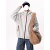 Cárdigan con capucha de peso pesado estilo americano Hsu line deconstruido para hombre, otoño retro moderno, sudadera holgada versátil para pareja
