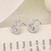 Aretes de tachuela de calabaza de cobre Lucky Lucky clásicos estilo chino destello Diamante hueco sentido de diseño aretes de moneda entrega de una sola pieza