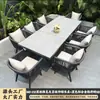 Conjuntos de mesa e cadeira para exterior, móveis de corda trançada para pátios e jardins, móveis de exterior à prova d'água e resistentes ao sol, móveis criativos de estilo nórdico para lazer, conjuntos de mesa e cadeira duráveis e resistentes ao sol