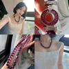 Elegante moda versátil 50cm 12mm colar de contas redondas de ametista natural corrente de suéter corrente de contas de jade