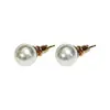 Brincos de Pérola Shijia Agulha de Prata 925 Banhado a Ouro 18K Branco Creme Redondo Luxo Acessível Brincos Exquisitos Brincos de Design de Nicho