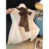 Tiro real suéter de punto con lazo retro francés invierno mangas de campana estilo perezoso dobladillo irregular capa interior camisa base