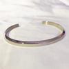 Pulsera Abierta en Forma de C de Acero de Titanio Casual y Versátil que no se decolora para Parejas Femeninas con Reloj Pulsera Grabado en Oro Rosa