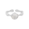 801 Estilo K Nicho Ins Diseño de Lujo Accesible Anillo Abierto Asimétrico de Ágata Plata de Ley S925 Textura Femenina
