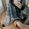 Suéter Fair Isle Estilo Coreano 2026 Ropa Exterior para Mujer Otoño Invierno Nuevo Holgado Versátil Estilo Suave Cardigan de Punto Pegajoso para Mujer