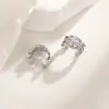 Presilhas de Orelha de Renda Cravejadas de Diamantes com Design Oco Exquisito Estilo Corte Vintage e Punhos de Orelha Florais de Zircônia para Orelhas Não Perfuradas