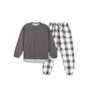 Algodão Puro Muyin Moda Nacional Roupas de Casa Masculino Primavera Manga Longa Feminino Boa Respirabilidade Fio de Camada Dupla Pijama Feminino Conjunto
