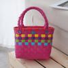 Nova Bolsa de Ráfia de Plástico Cesto de Legumes Mochila Bolsa de Praia DIY Foto Bolsa Casual Feminina Modelo Popular Fabricante Atacado